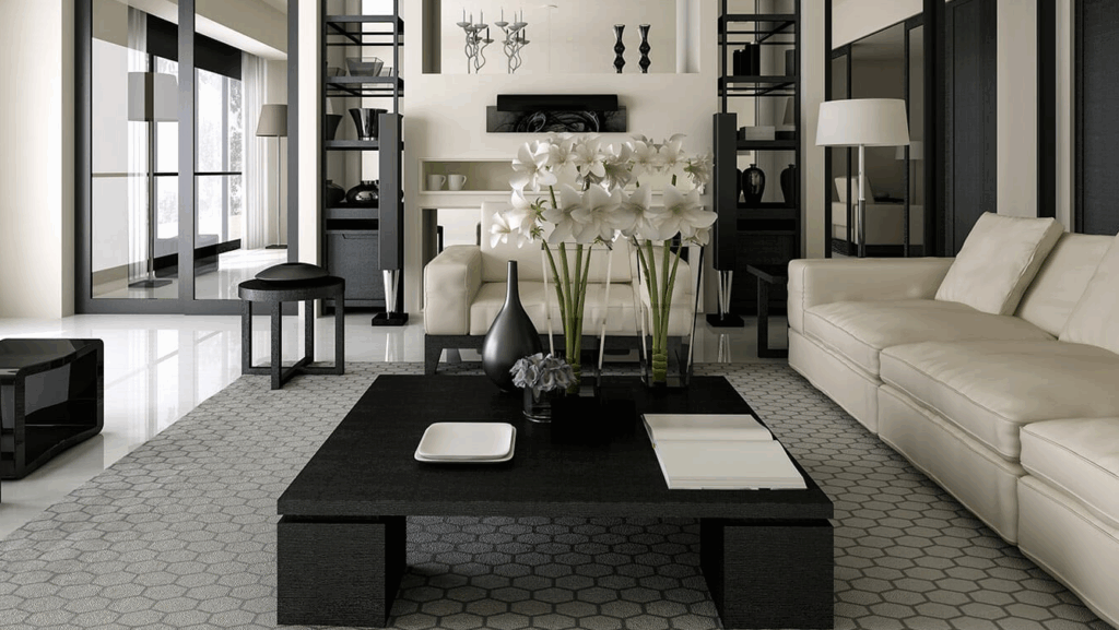 Phòng Khách Tone Đen-Trắng